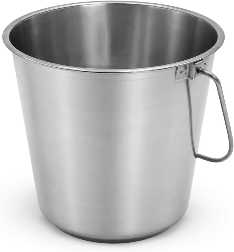 Grip Stainless Steel Bucket (2 Gallon) - Great for Pets, Cleaning, Food Prep - Hang on Fences, Cages, Kennels - Home, Ga