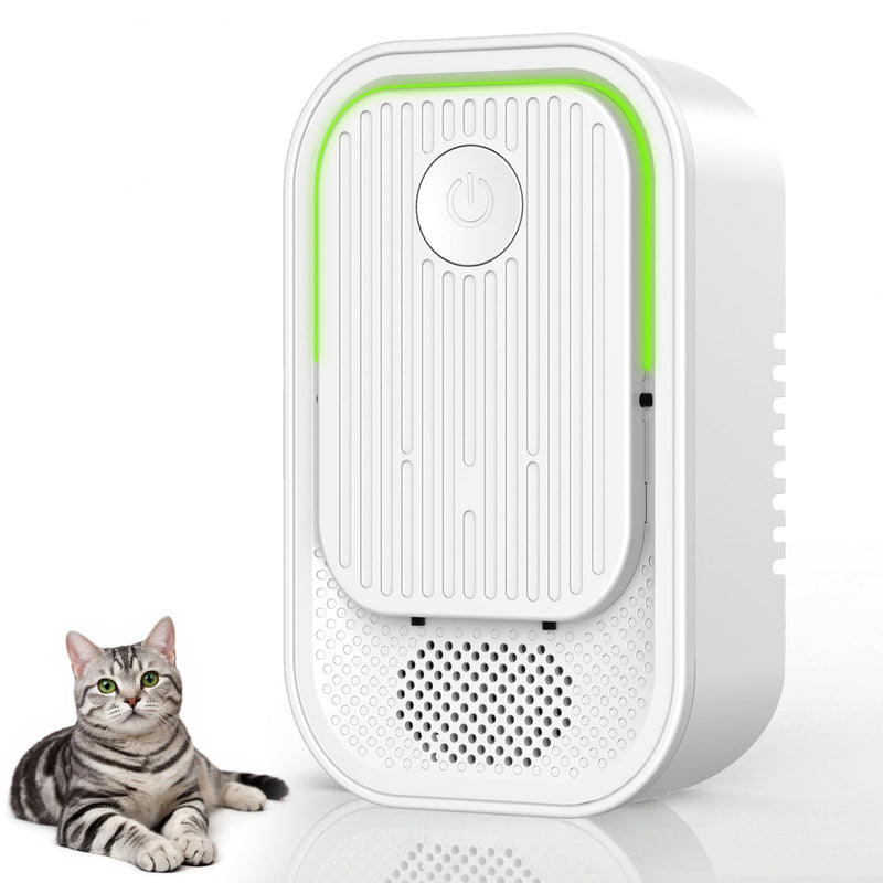 Cat Litter Deodorizer Air Ionizer – Ozone-Free Filterless Plug-In Negative Ion Air Purifier with Assisted Airflow Fan for Litter Box, Bathroom & Small Rooms, Quiet & Unscented