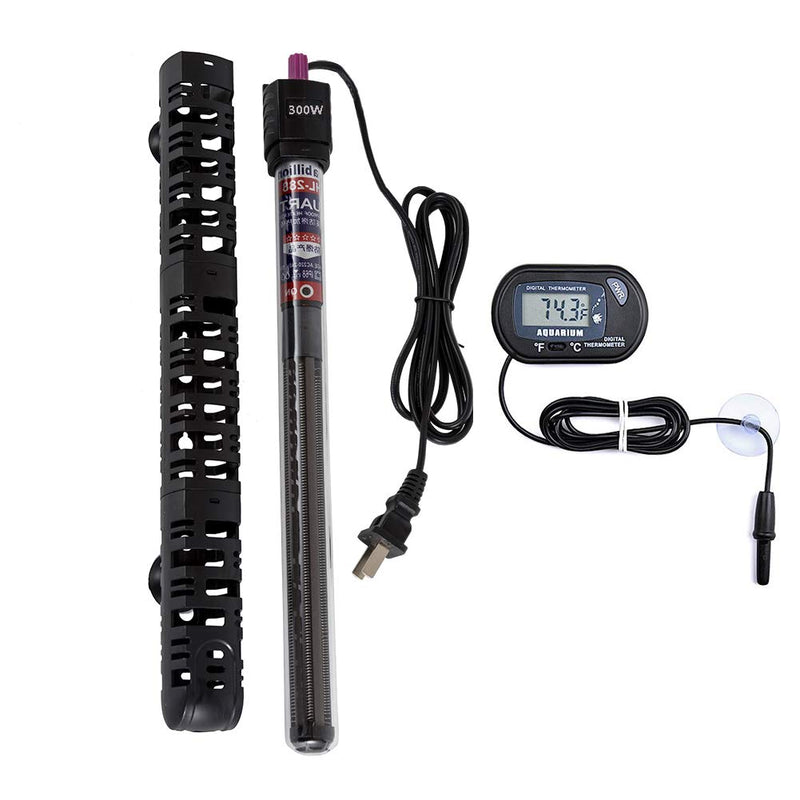 MQ Submersible Aquarium Heater Auto Thermostat, 300W Fish Tank Heater for 35-60 Gallon with LCD Digital Aquarium Thermom