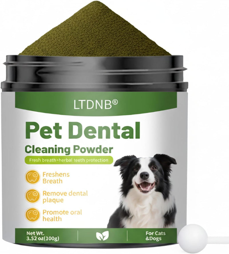 Dog Dental Powder, Dog Teeth Cleaning Powder, Targets Tartar & Reduces Plaque & Bad Breath - Teeth Cleaning Made Easy El