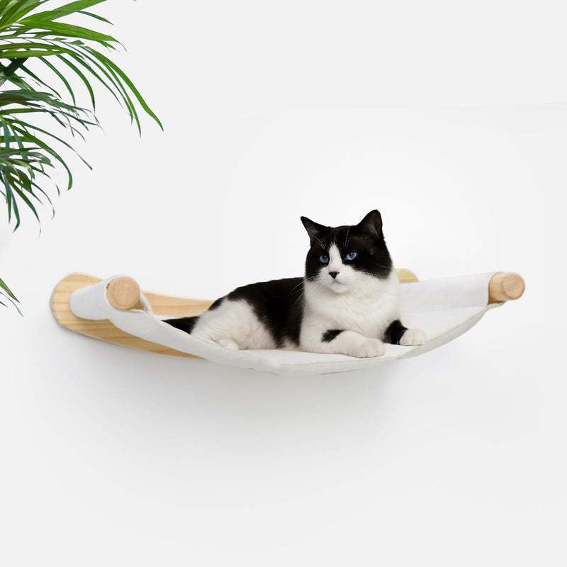 CYDDUP Heavy Duty Wooden Wall Mounted Cat Hammock - 21 * 18 in for Extra Large Indoor Cats 30 Lbs