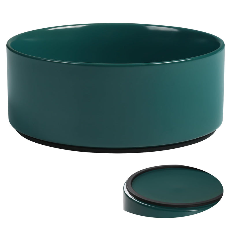 Kitwinney Large Dog Bowls, Non Slip Heavy Ceramic Dog Food and Water Bowl with Silicone Base, 8