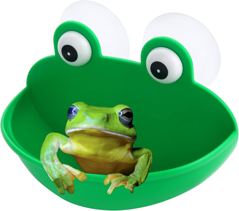 Pensino Frog Habitat Frog Dish Holder with Suction Cups, Cute Frog Terrarium Decor Fish Tank Decoration for Tree Frog To