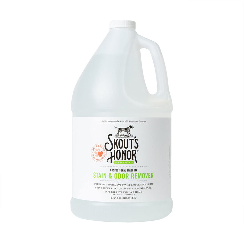 SKOUT'S HONOR Pet Stain and Odor Remover - Powerful Cleaner for Dog Urine, sweat, and other messes, Destroys and Removes Odor and Stain Molecules, Eco-Friendly Formula for Carpets and Home, 128oz