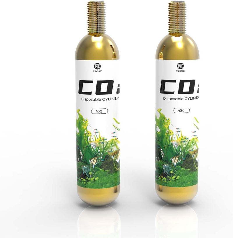 FZONE 45g Disposable CO2 Cartridges with 5/8'' Threaded Interfaces (2-Pack)