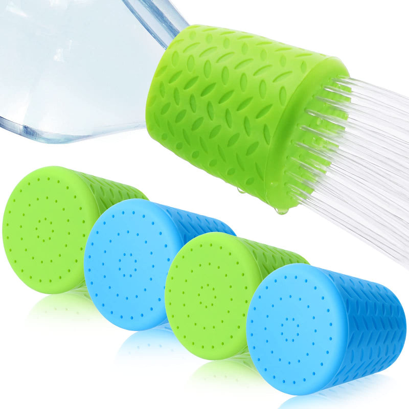 Honeydak 4 Pcs Portable Dog Shower Head Outdoor Bottle Attachment Water Sprayer Accessory Works with Plastic Water or Soda Bottles from 16 oz to 2 Liters Pet Shower Supplies for Hiking Camp Green Blue