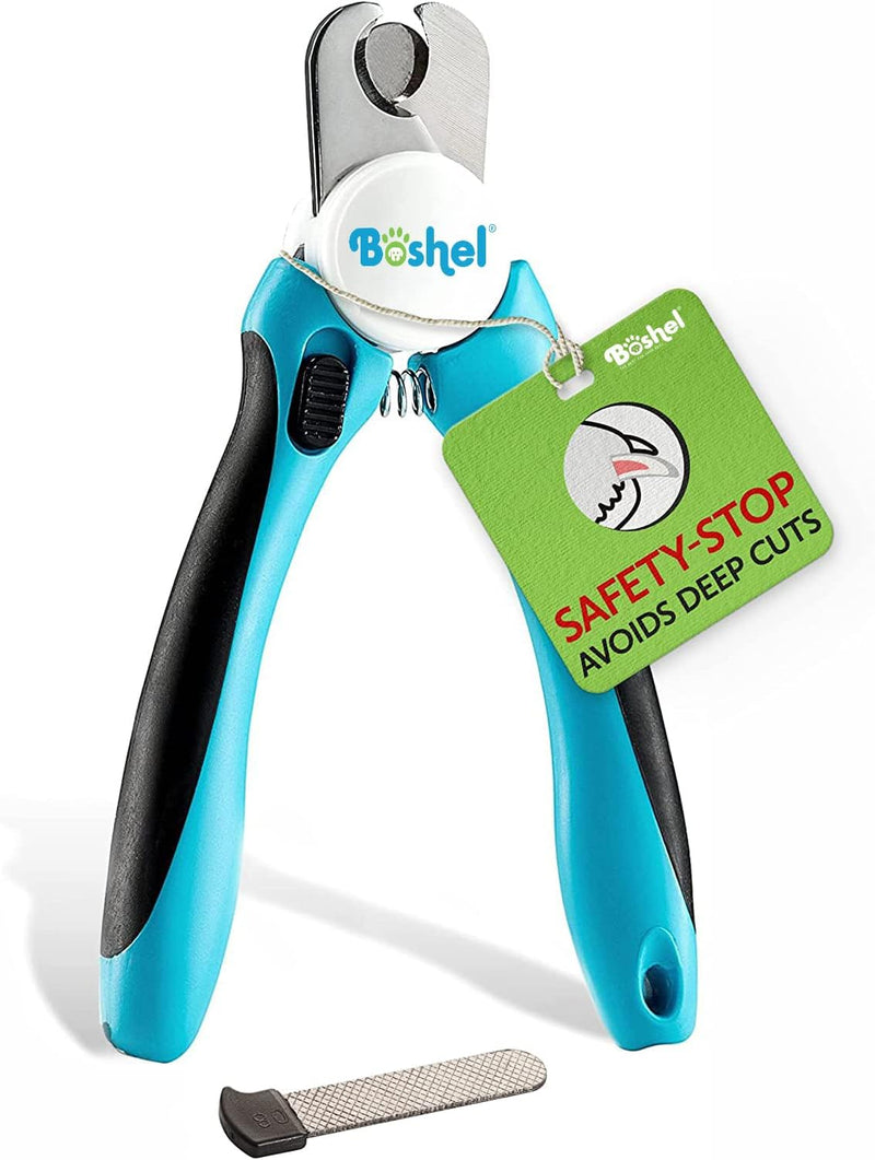 Boshel Large Dog Nail Clippers with Safety Guard to Avoid Over-Cutting Nails and Free Nail File, Razor Sharp Blades, Pro