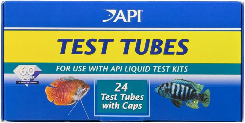 API Replacement Plastic Test Tubes with CAPS for Any Aquarium Test Kit Including API Freshwater Master Test Kit 24-Count