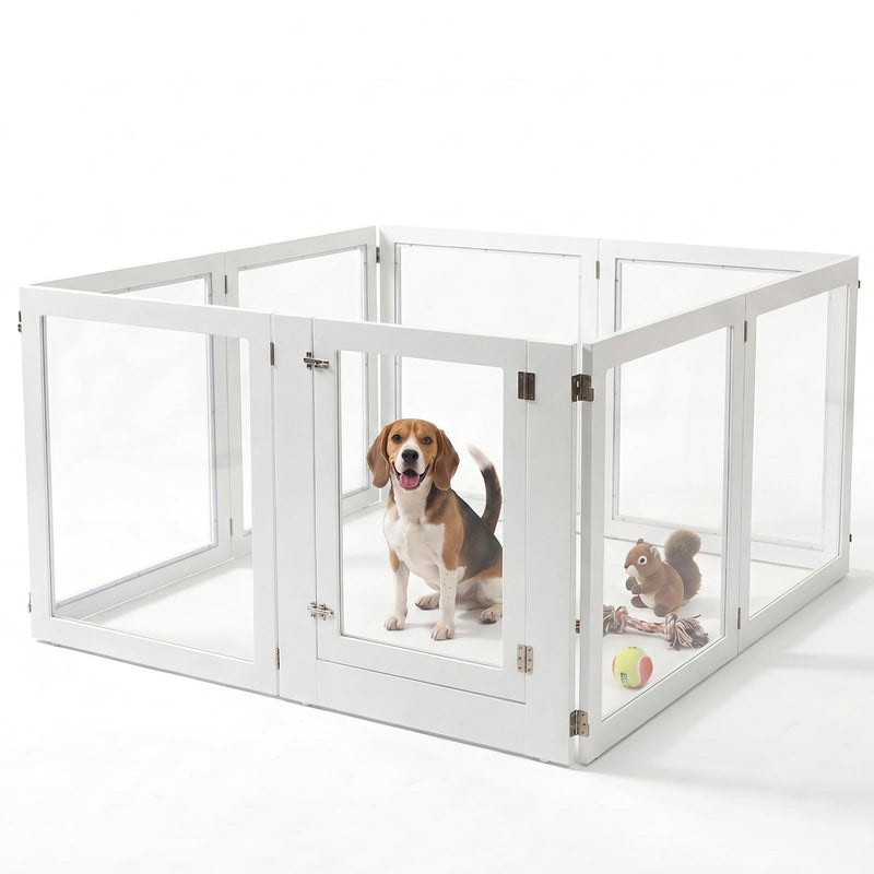 Heavy Duty Clear Acrylic Dog Playpen for Small/Medium Pets – 32