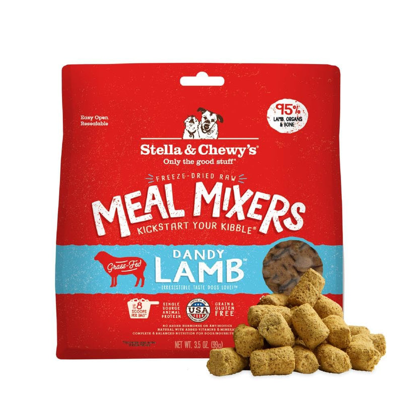 Stella & Chewy's Freeze-Dried Raw Lamb Meal Mixers- Dog Food Topper and Mixer - Made with 95% Grass-Fed Lamb, Organs & Bone - Perfect for Picky Eaters - Grain-Free - 3.5 oz