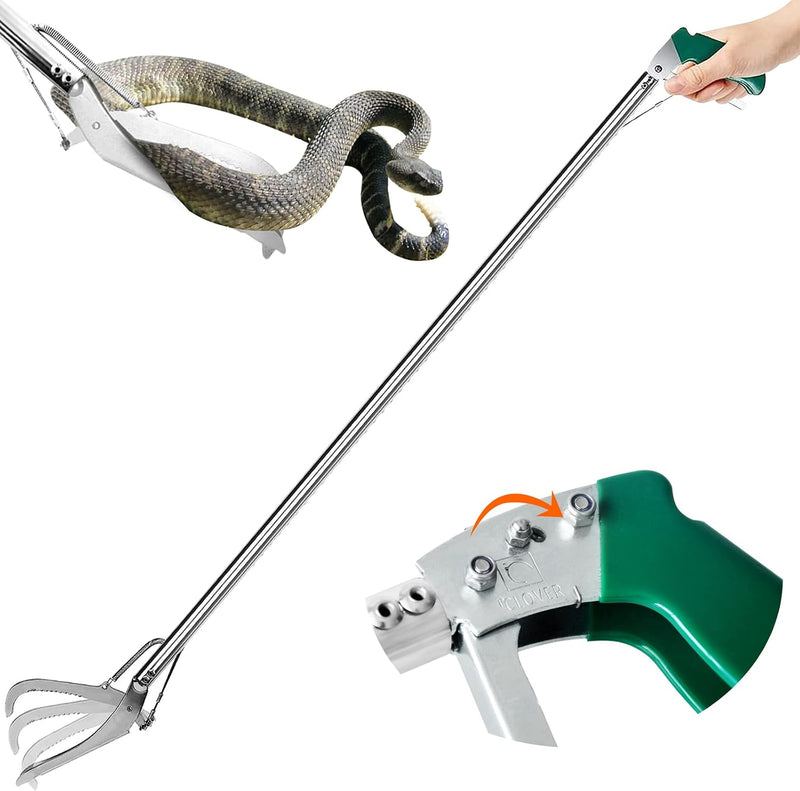 HOMEYA 47 Inch Extra Heavy Duty Snake Tongs, Standard Reptile Snake Grabber Tool, Professional Rattle Snake Catcher Tool