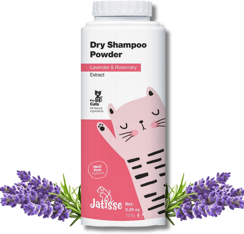 Cat Dry Shampoo Powder with Lavender and Rosemary for Cats 5.29 fl. oz| Grooming for Cat | Kitten Sensitive Skin | Clean