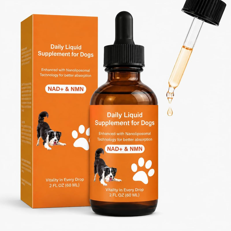 Dog Longevity Support Supplement with NMN, NAD+, CoQ10 & Resveratrol, Daily Liquid Supplement for Dogs, Nanoliposomal Dr