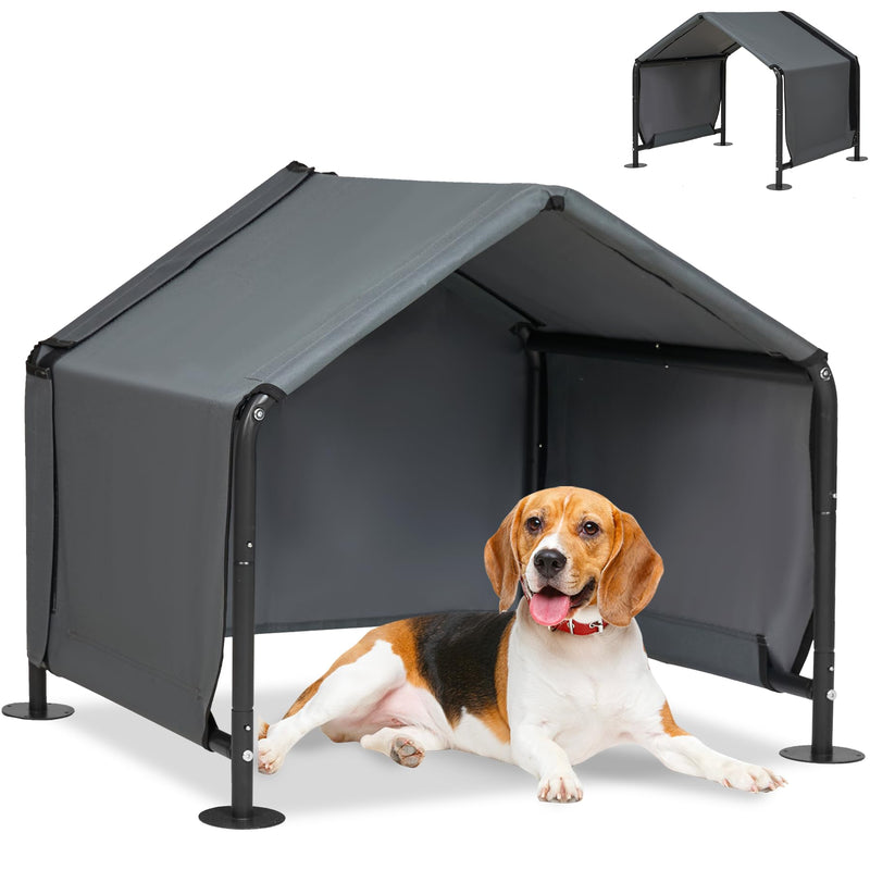 LitaiL Dog Shades for Outside - Outdoor Dog Kennel for Small Dogs, 29.5”x25.6”x25.6” Outdoor Sun Rain Canopy Pet House, Waterproof Pet Canopy Shelter for Small Animals with Ground Nails