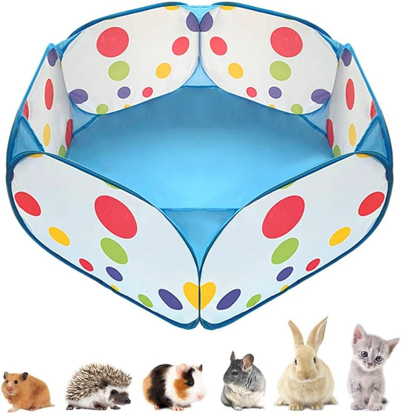 Portable Small Animals Playpen, Outdoor/ Indoor Pop Open Pet Exercise Fence, Guinea Pig Accessories Metal Wire Yard Fenc