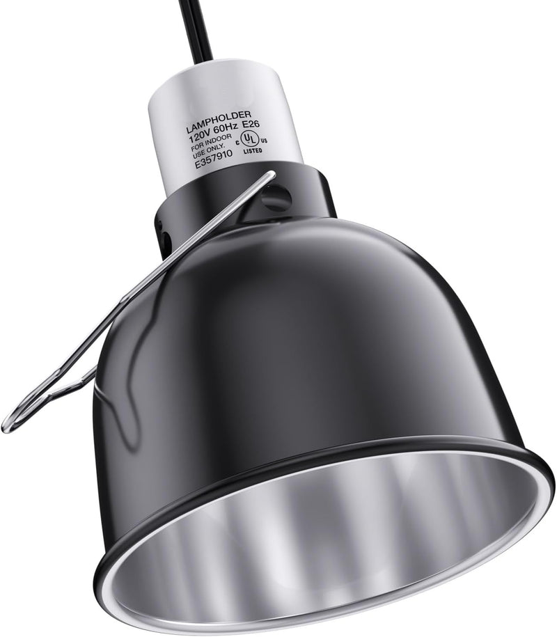 Reptile Light Fixture – 5.5'' Dome Lamp with Ceramic Socket, Reptile Heat Lamp Fixture for Heat Emitter & Basking Bulbs,