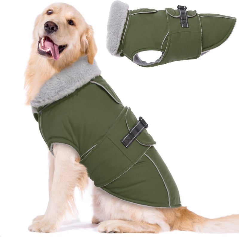 Lelepet Dog Coats for Large Dogs Waterproof Dog Jacket with Adjustable Fit