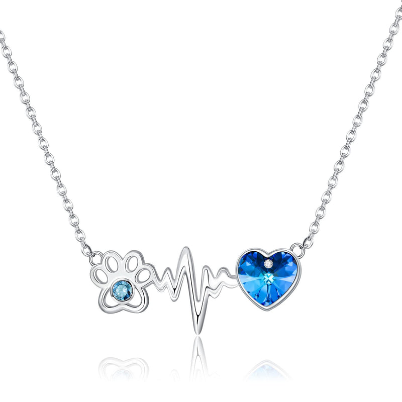 ONEFINITY Paw Print Necklace 925 Sterling Silver Cat Dog Paw Pendant Jewelry for Women Pet Lover Gifts