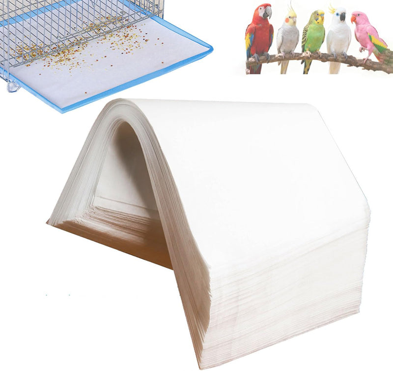 CuaxTume Bird Cage Liners-100PCS-11'' X 20''Disposable Non-WovenBird Cage Tray Liners, Disposable Sheets for Birds,Cages Accessories for Pet Bird Parrot