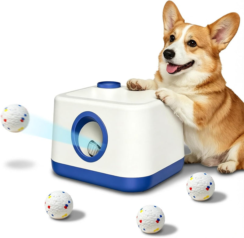 Ball Launcher for Dogs Indoor Automatic Small Dog Fetch Machine 3 Balls