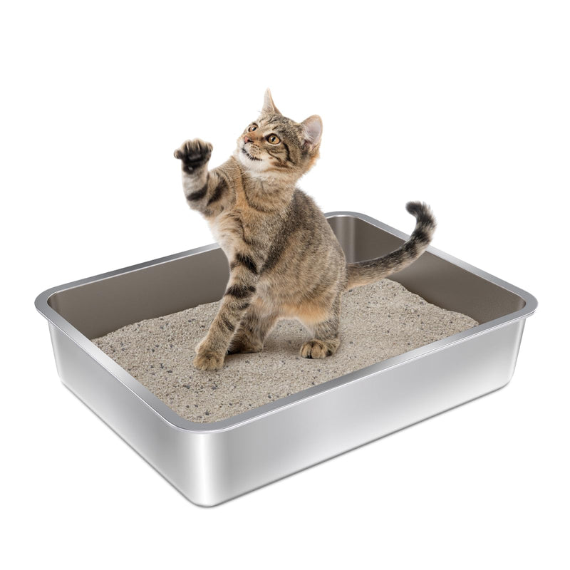 Stainless Steel Litter Box - 17.7