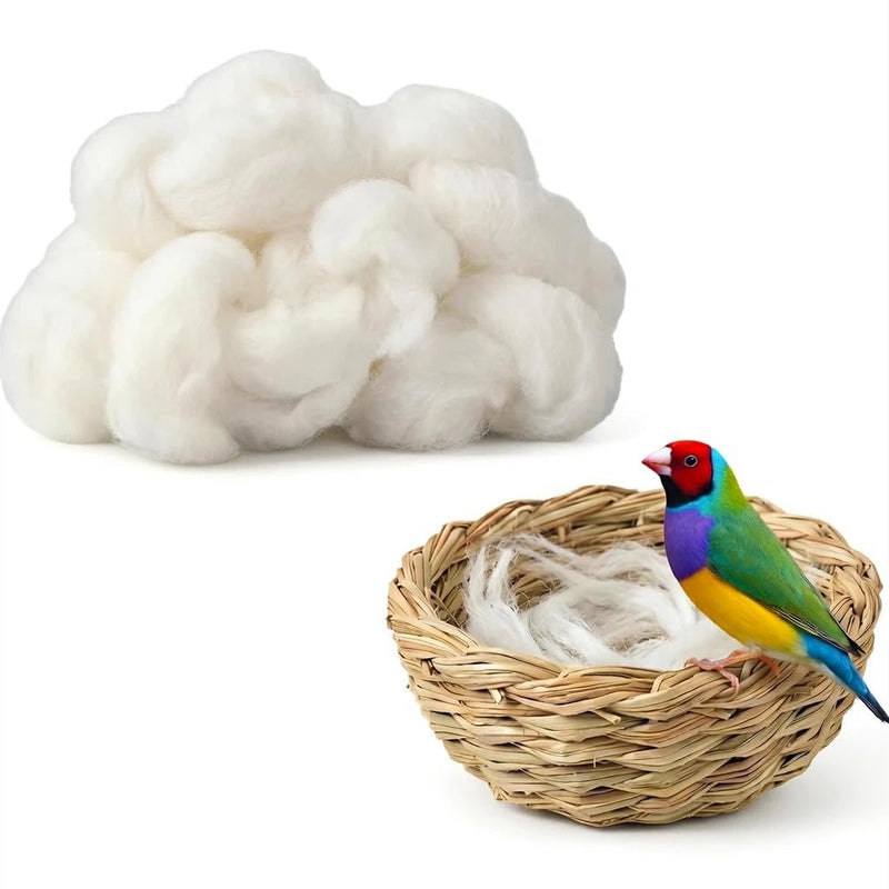 Natural Nesting Material,100% Natural Cotton Fiber,Eco-Friendly Animal Bedding,Bird Nesting Material for Hummingbirds,Parrots,Squirrels,Hamsters,Other Wild Birds & Animals,Gifts for Bird/Nature Lovers