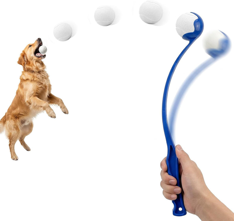 Dog Ball Launcher,Tennis Ball Thrower for Dogs 15 Inch Blue
