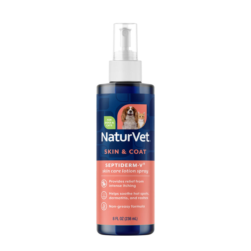 NaturVet Green Tree Septiderm-V Skin Care Lotion for Dogs & Cats – Pet Health Supplement for Dermatitis, Dog Skin Allergies, Itching, Hot Spots, Cat Rashes – Pet Lotion, Grooming Aid – 8 Oz.