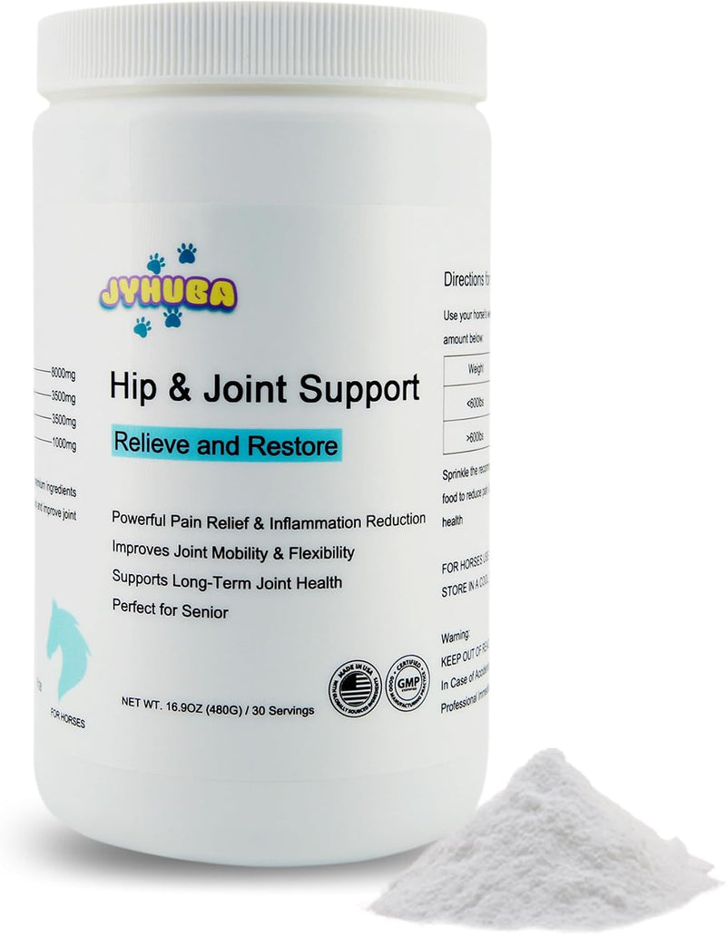 Natural Pain Relief for Horses – Hip & Joint Support with Pea, MSM & Glucosamine – Joint Repair & Mobility Supplement –