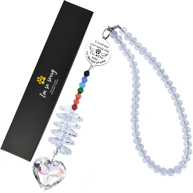 shinyrize Pet Memorial Sympathy Gifts for Dogs Loss Suncatcher Crystal Bereavement Grief Sun Catcher Rainbow Maker for Cat Remembrance Condolences