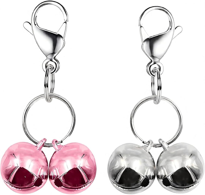 4 Sets Cat Bell for Dog Collar Charm Training Pet Pendant Accessories with 2 Pack Stainless Steel Dog Tag Clips(X-Small