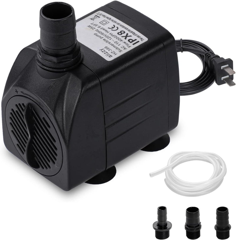alizzy 400 GPH Fountain Pump, Durable Submersible Water Pump