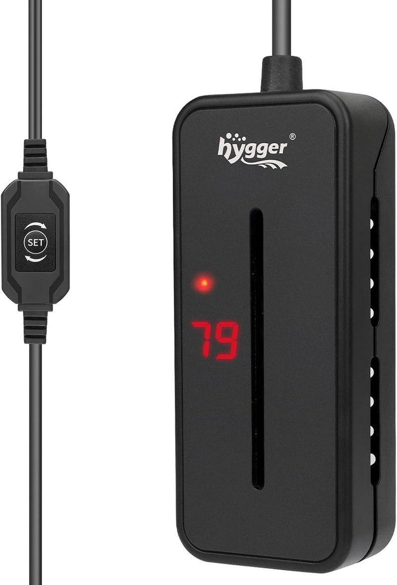 hygger Small Submersible Aquarium Heater 25W Mini Betta Fish Tank Heater with LED Display Adjustable Temperature for 2-5