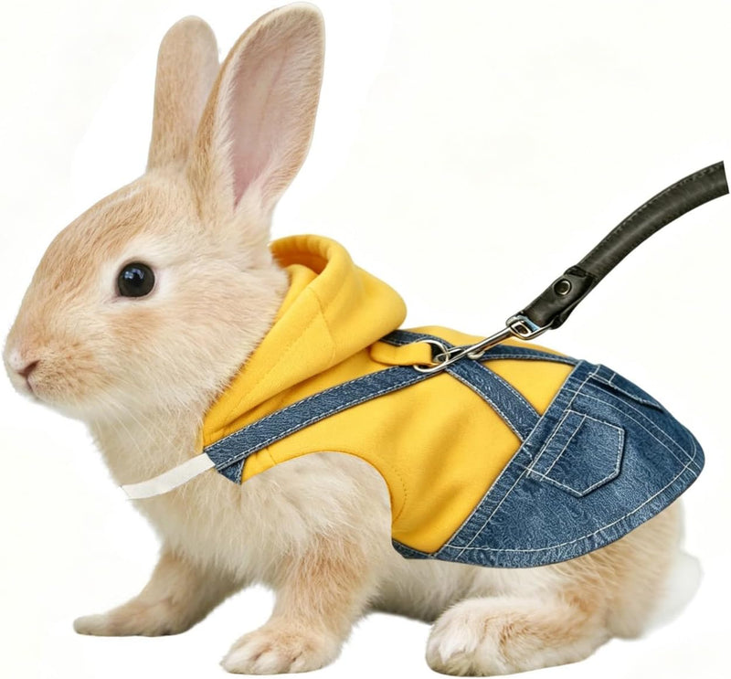 Escape Proof Rabbit Harness and Leash Set - Adjustable Breathable Bunny Vest with Padded Straps for Outdoor Training, Wa