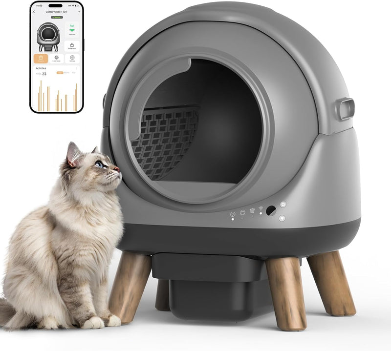 Self Cleaning Litter Box for Multiple Cats, G1 Automatic Litter Box with Smart APP Control & Health Monitoring, Includes