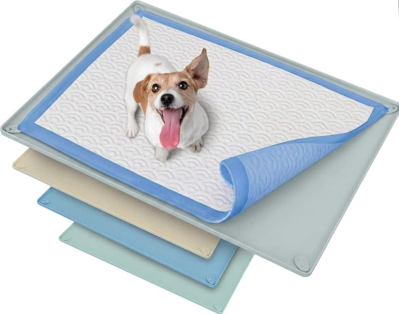 Dog Pee Pad Holder Tray Fits for 30” x 23” Pee Pads - 1 Pack - Sky Grey