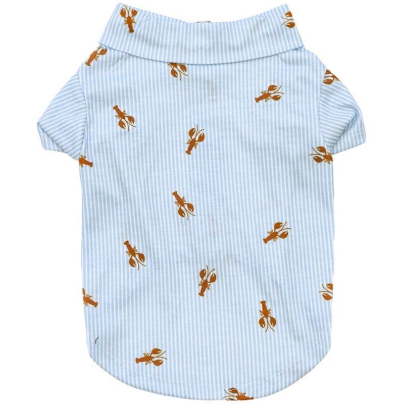 Tangpan Stipes Tropical Print Pet Dog Shirt Puppy Summer Hawaiian Beach Polo Shirts Clothes(Blue,XL)