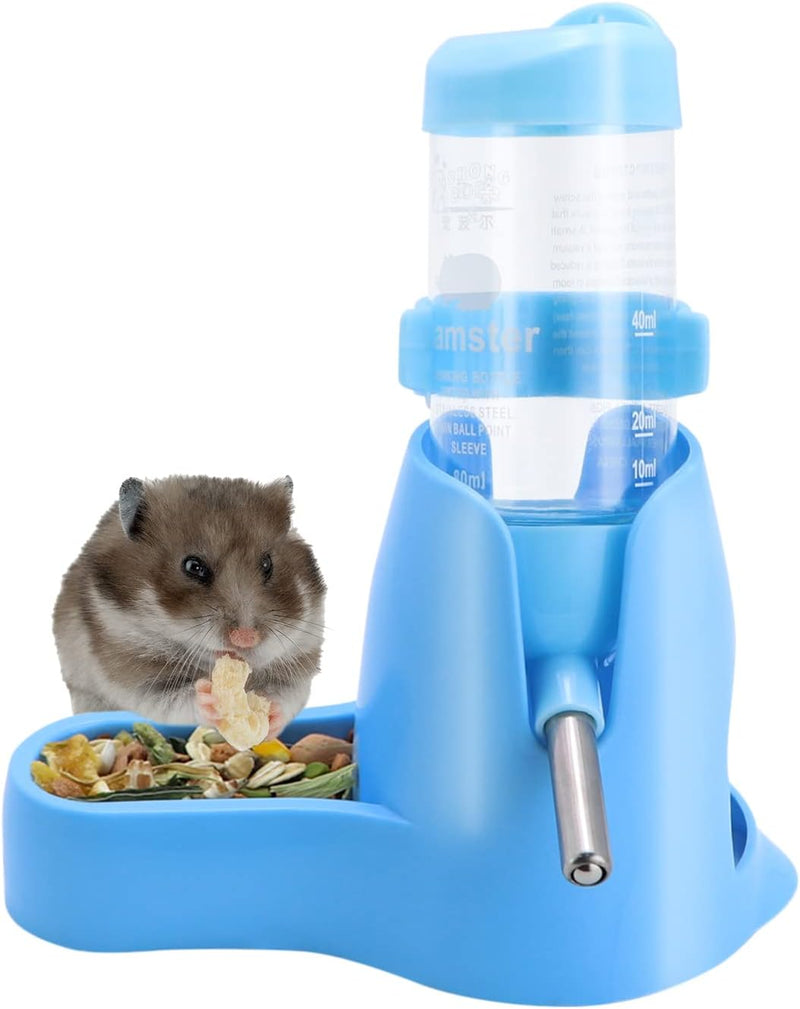 Wontee 3 in 1 Hamster Water Bottle with Food Bowl Hideout Base