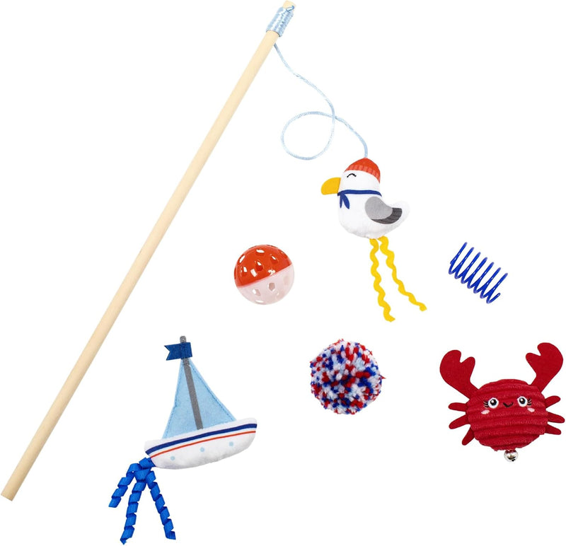 Fringe Studio This Shore is Fun! 6-Piece Plush Cat Toy Set, PetShop Collection (615048)