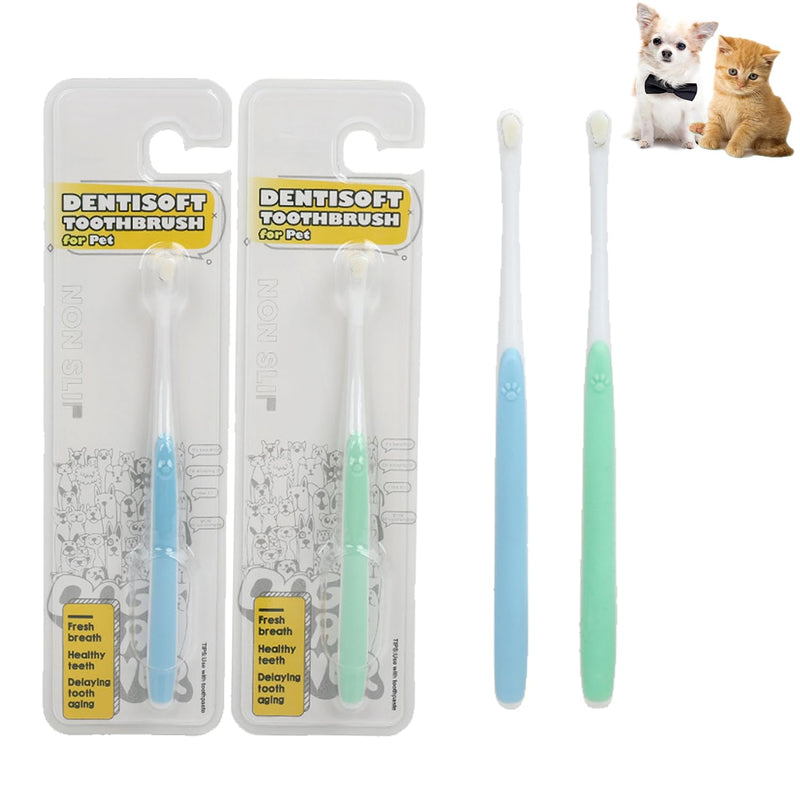 JGocot Small Dog Toothbrush,|Micro Brush Head|Nano Bristle|Soft Pet Toothbrush for Sensitive Gum&Teeth, Dog Teeth Cleaning Kit for Puppy, Kitten, Cats&Miniature Toy Size Dogs