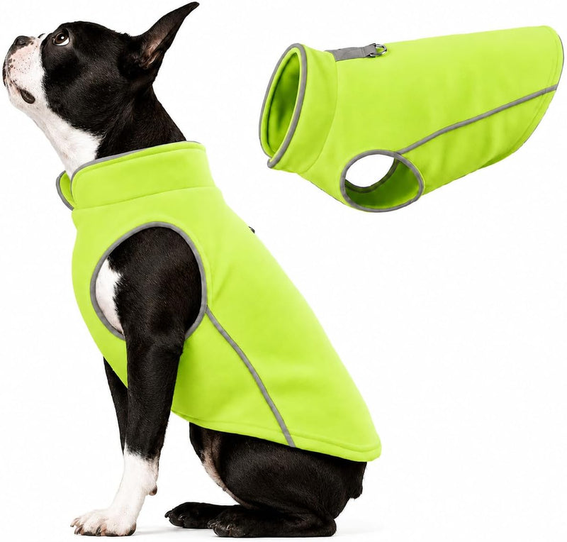 JACKO & CO - Fleece Vest Dog Sweater with Leash Ring - Soft, Warm & Lightweight Pullover Coat for Small & Medium Dogs, P