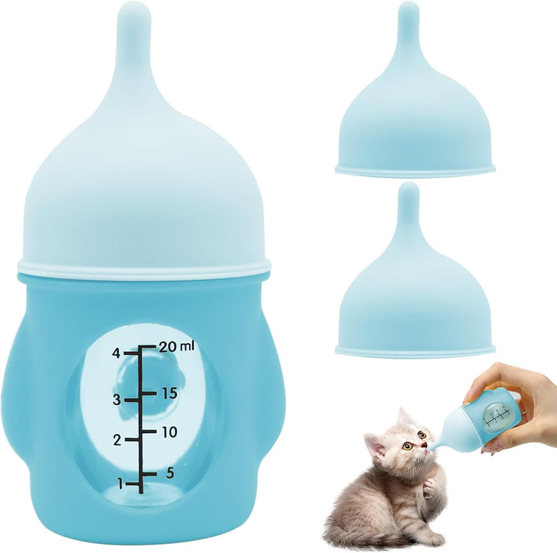 Pet Feeder Bottle Kitten Bottle Anti Choking Design(Blue,20 ml)