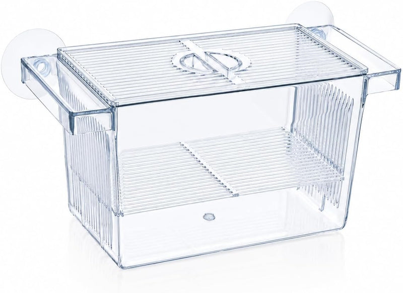 SLOCME Small Aquarium Breeding Box, Floating & Suction Cup Hang-On Fry Nursery Isolation Box for Shrimp, Baby Fish, and