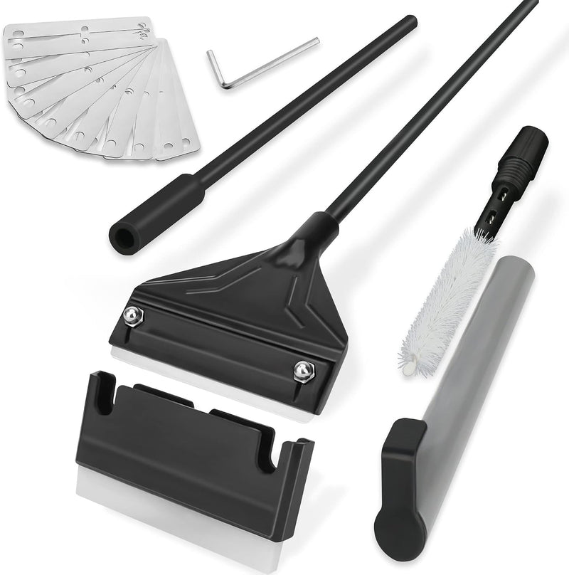 24.5’’ Professional Algae Scraper, Aquarium Blade Cleaner with 10 Pcs Replaceable Blades Stubborn Algae, Suitable for Wa