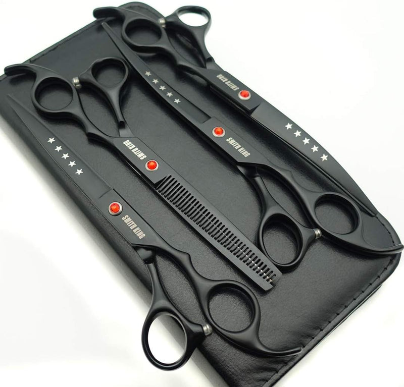 7.0in Professional Pet Grooming Scissors set,Straight & Thinning & Curved scissors 4pcs set for Dog grooming