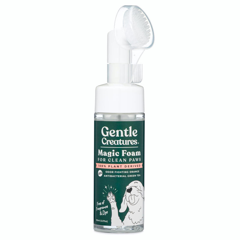 Magic Foam Paw Cleaner for Dogs & Cats, No-Rinse Foaming Scrubber Brush for Dirty, Muddy Paws – for Small, Medium & Large Dogs, Puppies, Kittens (5 fl oz)