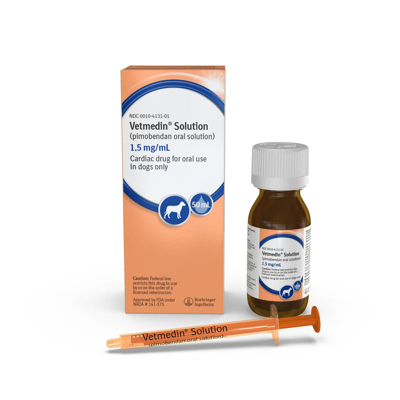 VETMEDIN® Solution (pimobendan Oral Solution) for Dogs, 1.5 mg/mL, inodilator, 50 mL Bottle