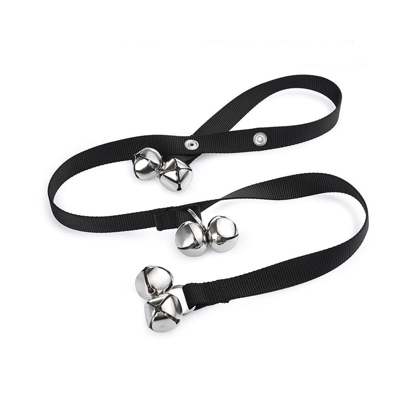 TJE Dog Doorbells Puppy Potty Training Tool Adjustable Rope with 6 Loud Bells Easy to Hang on Door Handles for Small Medium Dogs (Black)