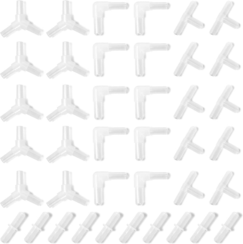AQUANEAT Aquarium Airline Tubing Connector, Fish Tank Air Pump Connector, Plastic, 40Pcs