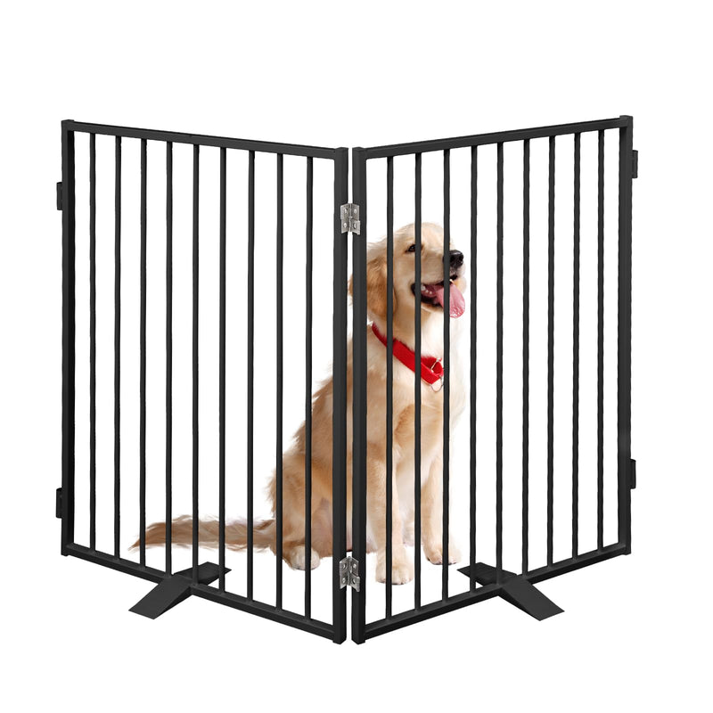 Metal Freestanding Dog Gates,Extra Wide 24